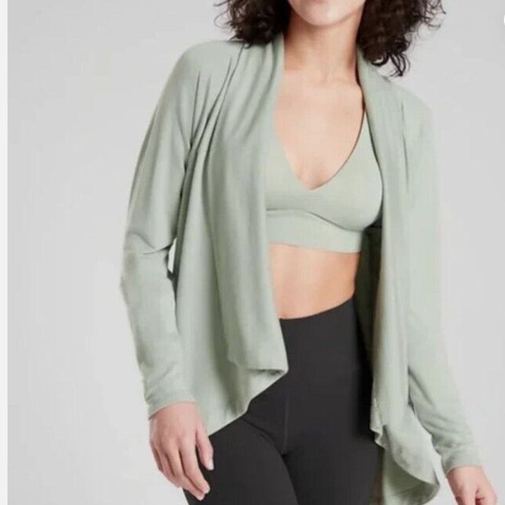Athleta Nirvana Wear Two Ways Wrap Open Front Cardigan